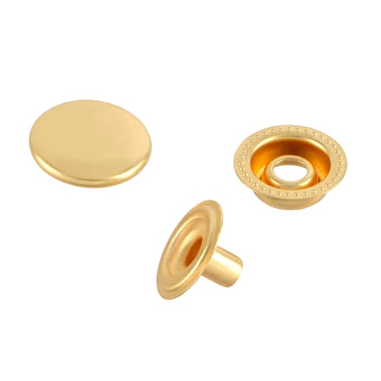 5/8" Gold No Sew Snaps, 7ct. by Loops & Threads®